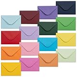 Gift Card Envelopes - 160-Count Mini Envelopes, Paper Business Card Envelopes, Bulk Tiny Envelope Pockets, 16 Colors, 4 x 2.7 Inches