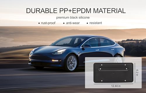 Rear Bumper License Plate Bracket, License Plate Holder Rear License Plate Frame Bracket Mounting Kit, License Tag Mounting Kit for Tesla Model 3 2017‑2023, OE 109684400B - Thumbnail 3