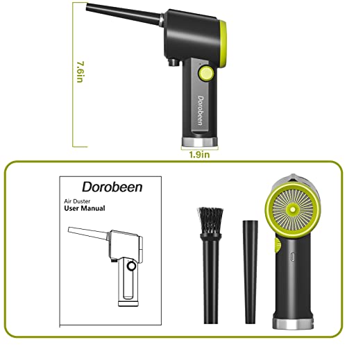 Dorobeen Compressed Air Duster, Cordless Handheld Air Blower, Stepless Speed, 41000Rpm, Portable Rechargeable Built-In Battery, Electric Air Duster For Computer Keyboard Electronics Cleaning #TOP7
