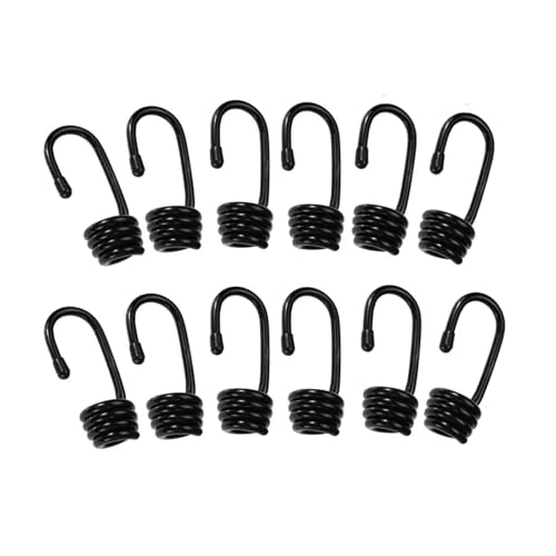 LIbgiubhy Lot de 12 crochets en acier revêtus à usage multiple pour tendeurs élastiques dans l'agriculture automobile extérieure
