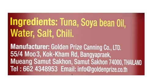 Image of Golden Prize Tuna Sandwich Flakes in Oil with Red Chili 185Gms Each - Pack of 3 Units