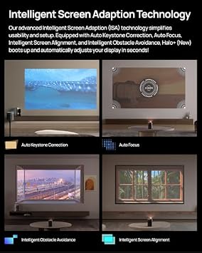 XGIMI Halo+ GTV NEW Portable Projector with Multi-Angle Projector Stand