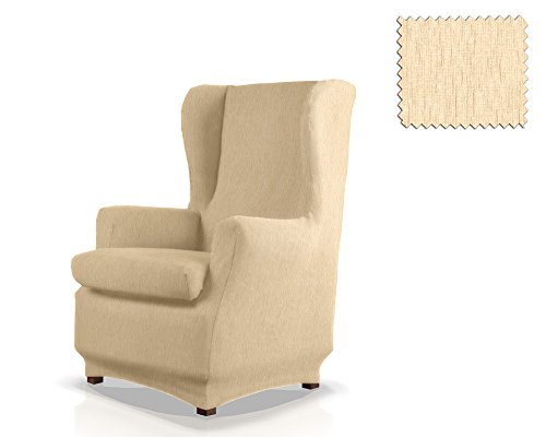 JM Textil Funda de sillón orejero elástica Haber Tamaño 1 Plaza (Estándar), Color 00