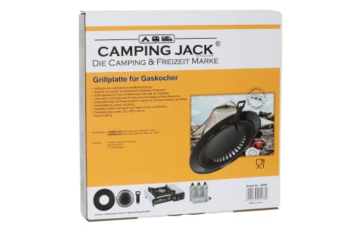 INVIDA Camping Jack Grillplatte, Grillaufsatz für tragbare und Propan Gaskocher, BBQ-Grillplatte, mit Fettauffangschale & Grillplattenheber, Antihaftbeschichtung, Outdoor-Camping-Zubehör, Ø32 cm