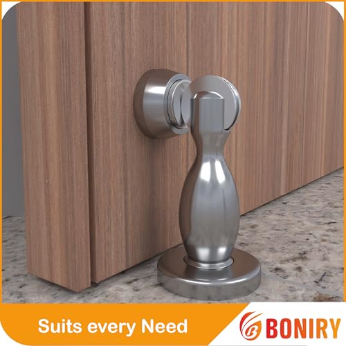 Image of Boniry Premium Magnetic Door Stopper | Durable, Stylish & Rustproof | Protects Doors | Strong Hold, Easy Installation | Perfect for Home & Office Use (4, Satin Black)