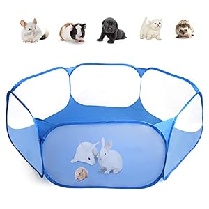 Guinea Pig Cage Rabbit Cage Indoor with Mat Playpen Perfect Size for Small Animal Pet Play Pen Easy to Clean Exercise Yard Fence Portable Tent for Hamsters, Chinchillas, Hedgehog, Puppy, Cats