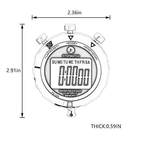 Rolilink Stopwatch,Metal Stop Watch For Sports Waterproof Stopwatches Timer For Sports And Competitions (2 Lap-Metal) #TOP1
