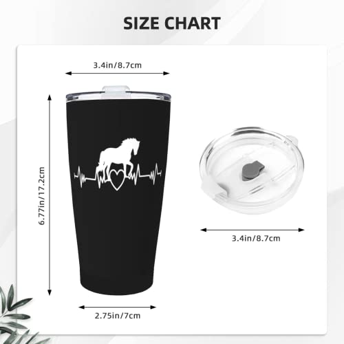Yipaidel Horse Heartbeat Stainless Steel Mug Vacuum Insulated Tumblers Lids, Double Wall Water Cup For Home, Office, Kitchen Outdoor Ideal For Ice Drinks Or Hot Beverage 20 Oz #TOP2