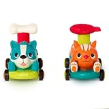 B. Toys Push & Go Cat & Dog Vehicles - Zabawki dla dzieci, dla dzieci, zabawki dla niemowląt, zabawki dla zwierząt, 18 miesięcy + - PawMobiles, wielokolorowe
