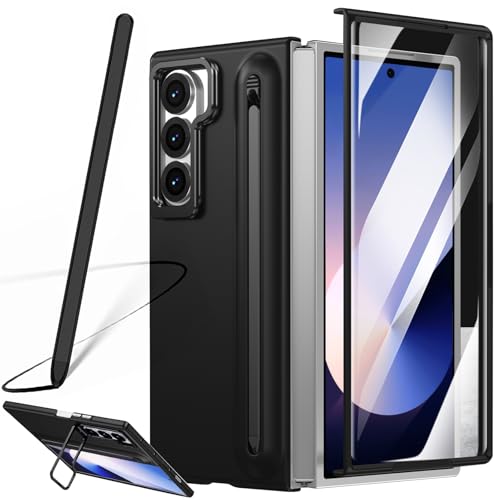 Coque Samsung Galaxy Z Fold6 avec porte-stylet et béquille ajustable noire