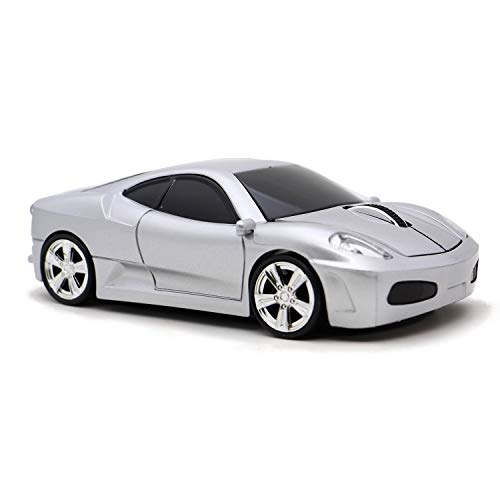 Image of Wireless Mouse Sports Car Mouse USB Computer Mice Optical 2.4GHz with Headlight 1600DPI for PC Laptop MAC (Silver)
