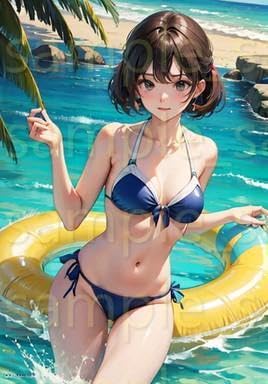 Amazon.co.jp: A4ポスター AI美女 美少女 水着 かわいい グラビア