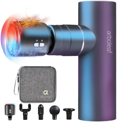 arboleaf Massagepistole mit Wärme und Kälte 4 Stufen für Muskelentspannung | Mini Massage Gun, leichte Muskelpistole 3200 U/min Muscle Gun für Muskelentspannung stark Akku USB-C
