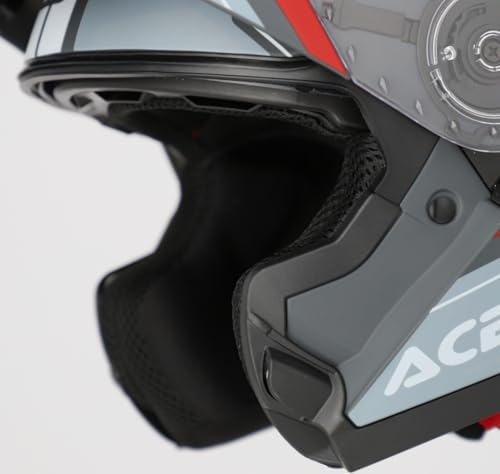 Acerbis Serel Graphic Kask, szary/czerwony mat, XL (61)