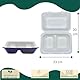 Greenkaufen Bio Bagasse stabil Einweg Warmhalte- Menüboxen 2 geteilt, Klappbox, Snackboxen IP10, 23x15x8cm 900 ml weiß umweltfreundiche menubox Verpackungsboxen (50 stück)