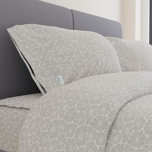 Image of QuickZip Sateen Pillowcase Standard /Queen Size (20 inch X 32 inch), Set of 2, 100% Cotton Pillow Covers with Envelope Closure, Bloom