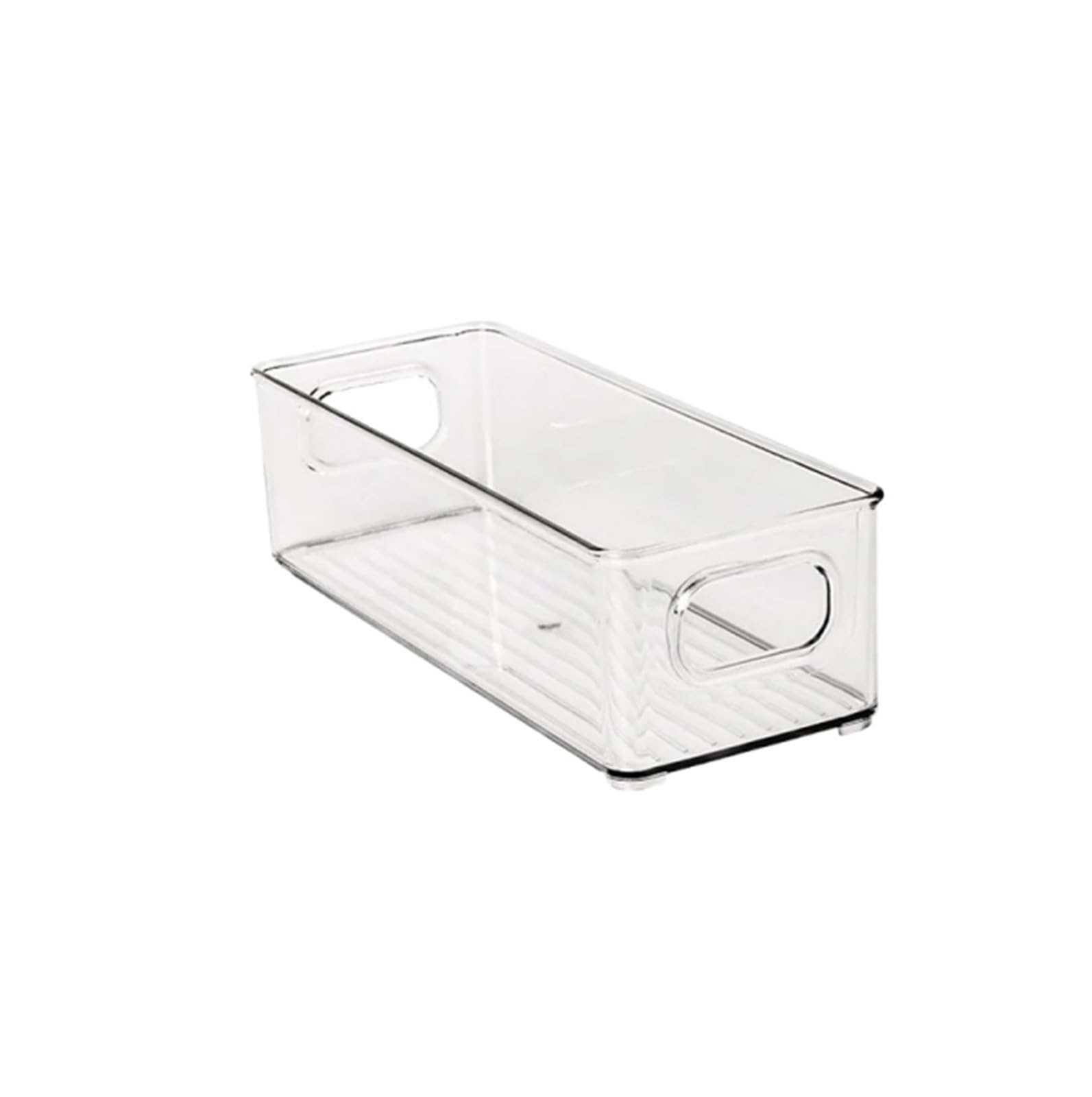 MJINA Long Transparent Plastic Storage Box Acrylic Snack Miscellaneous Goods Organizer Rectangle Storage Basket Clamp(A)