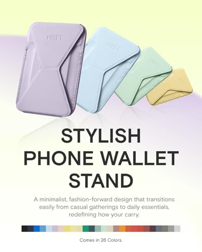 Image of MOFT Magnetic Wallet Stand Compatible with iPhone 16 /15 /14 /13 /12 Series, Angle Adjustment & MOVAS Phone Stand, Light Peony