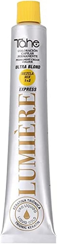 Tahe Lumiere Express Permanent Color Cream # 100.02 ( Platinum Natural Pearl Blonde Blonde ) 100ml / 3.38oz with Trionic Keratin