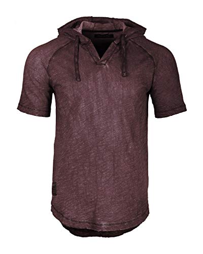 ZIMEGO Summer Hoodies for Men - Lightweight Short Sleeve Color Dyed Hood Shirts