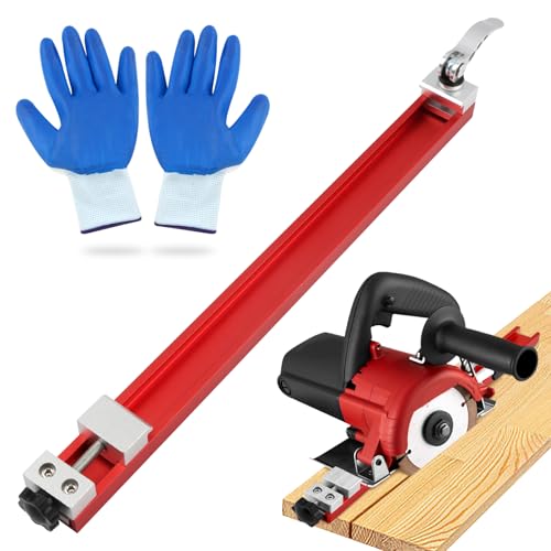 Circular Saw Guide Rail, Adjustable Cutting Machine Base Guide for 360mm Saw Base with Dual Lock, Aluminum Alloy Fence Attachment for Precision Cutt & Milling Tasks