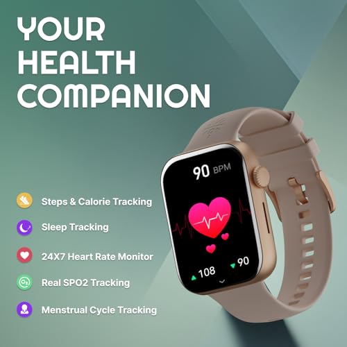 Image of Cultsport Burn 1.78 inch AMOLED, 368 * 448 res, BT Calling, Crown Control, Voice Assistant, AOD Smartwatch (Rose Gold Strap, Free Size)