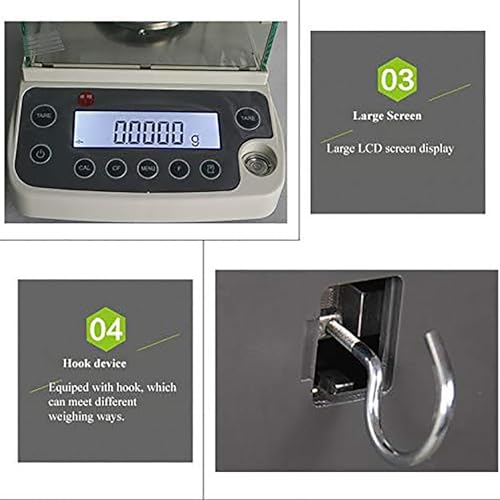 Balanza analítica digital de alta precisión, báscula electrónica de 0,1 mg con pantalla LCD para uso en laboratorio y farmacia, precisa para pesaje de joyas