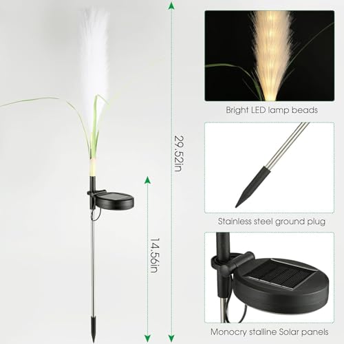 Lampe solaire étanche avec balancement par le vent pour balisage de jardin permanent