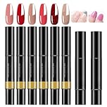 8 Pcs Nail Pens Polish with Base and Top Coat Quick Dry 3 in 1 Nail Varnish Pens for Real Nails,Non UV Gel Polish Women Home DIY and Professional Manicure Use