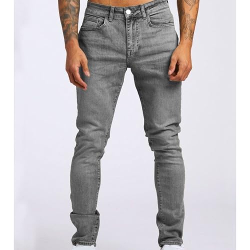 Mens Slim Fit Stretch Skinny Jeans Straight Leg High Waist Casual Trendy Vintage Denim Pants Classic Flex Trousers4