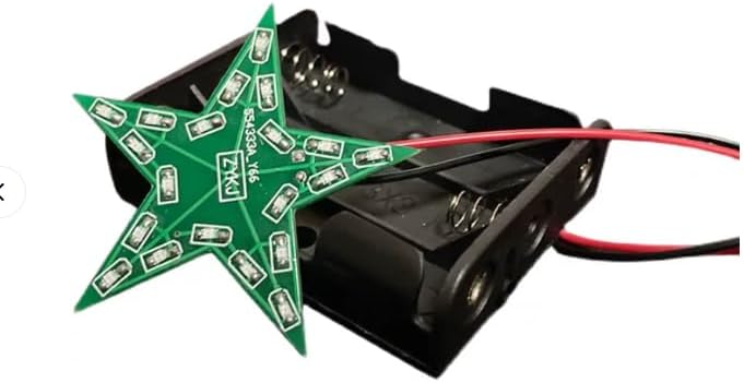 Star Shaped LED Breathing Light DIY Soldering Kit, 5-Pointed Star PCB with 20 SMD LEDs, DC4-6V Powered Electronic Assembly Set, Unassembled Components, No AA Batteries Included