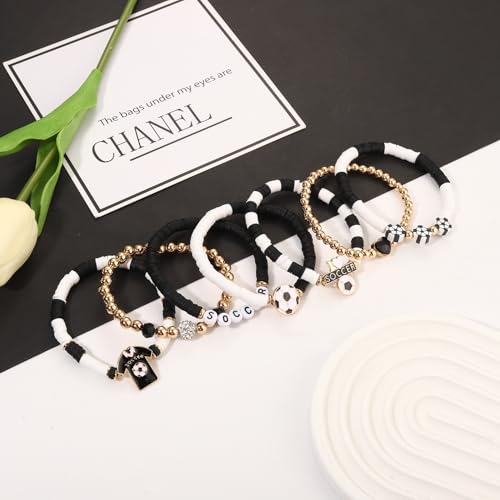 BVGA Game Day Bracelets for Women Stackable Baseball Basketball Football Soccer Beaded Bracelets Game Day Outfits Jewelry Accessories Sports Party Favors Gifts4