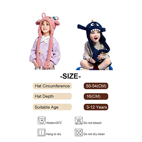 7-Mi Kids Plush Hat With Ear Moving Jumping Hats Funny Cute Rabbit Animal For Boys And Girls Winter Cold Weather Soft Warm Cap Pink thumb #5