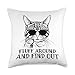 Fluff Around and Find Out Novelty by Ryan Co. Funny Meowy Fluff Around and Find Out Cat Lovers Women Throw Pillow, 18x18, Multicolor