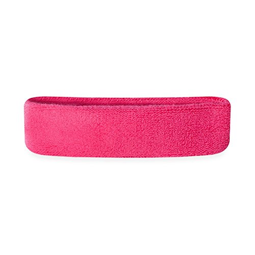 Suddora Toddlers Headbands, Sports Sweatbands for Kids, Non-Slip and Lightweight Fabric Bands for Youth Basketball, Soccer, and Tennis, Moisture-Wicking Bands for Cosplay & Costumes, Neon Pink