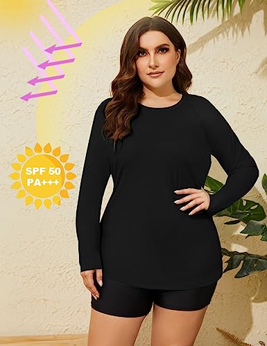 COOTRY Women's Plus Size Sun Shirts UPF 50+ UV Protection Long Sleeve Rash Guard Quick Dry Workout Hiking Fishing Swim Shirt4