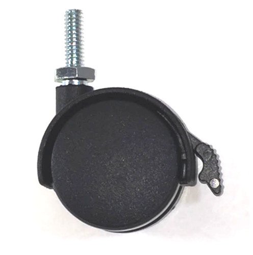 八幡ねじ 双輪キャスターネジ W1/4 ストッパー付 黒