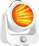 1500W PTC Ceramic Outdoor Electric Heater, 250Sq.ft 1S Heating, 4 Modes, 100° Vertical & Horizontal 3D Swing Patio Heaters for Outdoor Use, Tip-over&Overheat Table Top Heaters for Indoor Use Garage