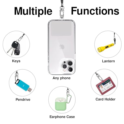 TBOC Cordón Correa Cuerda Universal [Rosa Claro] Colgar Funda Teléfono Móvil en Cuello - Cinta Cadena Colgante con Parche de Plástico - Colgador Lanyard con Enganche Llavero Móviles Accesorios - imagen 5