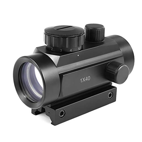 Twod Tactical 1 x 40mm Red Green Dot Sight Rifle Scope with 11mm/20mm Weaver P-i-c-a-t-i-n-n-y Mount