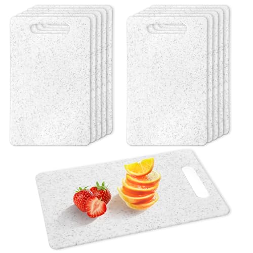 Set 10 tablas de cortar pequeñas de plástico blancas miniatura 1