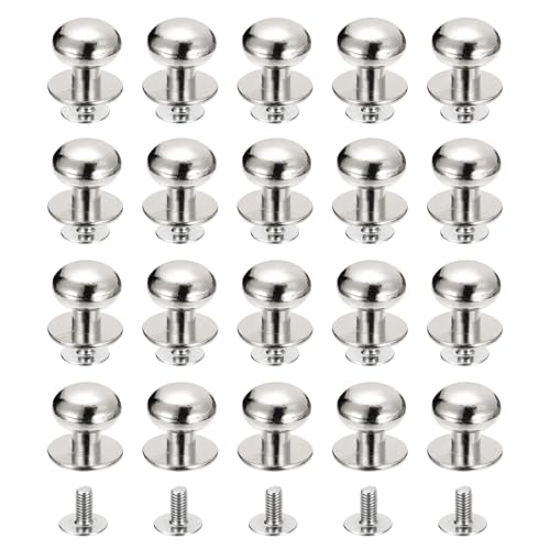 Rivets à tête sphérique 12mm vis arrière pour bricolage cuir et sacs