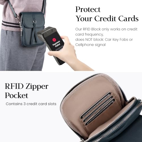 Image of befen Genuine Leather Small Crossbody Bags for Women Cell Phone Purse