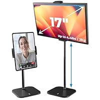 COOPER TabStand, 20\" Tall iPad Stand for Desk, Portable Monitor Holder up to 17\" Holds 4.4lb, Desktop Tablet Stand, Tablet Mount, Apple iPad Holder for Desk, for Samsung, Kindle, Fire (Night Black)