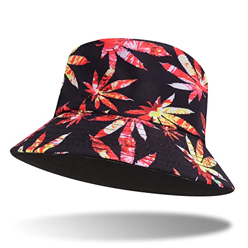 VIKEY Fischerhut Damen Bunt - Baumwolle Bucket Hat Unisex Sonnenhut Faltbarer Reversible Anglerhut Fishermütze Muster Outdoor Sommerhut Cover