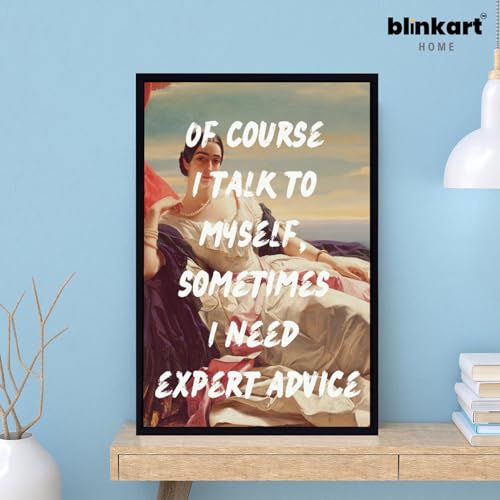 Image of BLINKART Framed Photo - Ofcourse I Talk | Altered Art Theme | Motivational & Inspirational Wall Art Poster for Home, Bedroom, Living Room, Office, Hotel & Gifting - 12x8 Inch