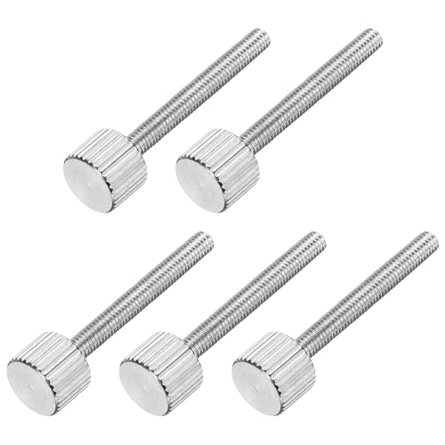 sourcing map Lot de 5 vis moletées M3 x 25 mm en acier inoxydable 304 à tête plate entièrement filetée pour maison, électronique, machine