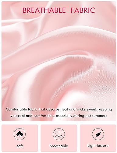 Image of EPLAZA 7Pcs Bride Bridesmaid Robe Set women satin robe Wedding Bridal Party | Soft Satin Silk, Short Sleeve, Lightweight breathable, Fits 100-150lbs, Gifts for wedding day bachelor party
