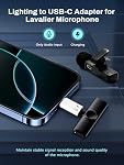 TiMOVO USB C to Lavalier Microphone Adapter, 2 Pack to USB c Adapter for Wireless Lavalier Microphone, iPhone 17/16/15 Series, iPad Pro/Air, Not for Headphone and Data