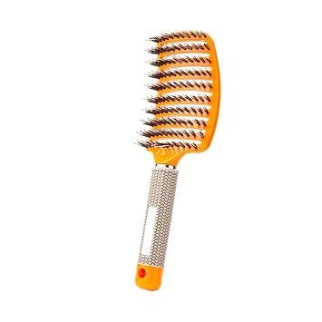 HairBrusher Wet & Dry No Pull Curved Vented Hair Brush, Styling Magical Brush Detangler for Kids & Women Can Adds Shine & Smooth Curly Thick Hair Orange